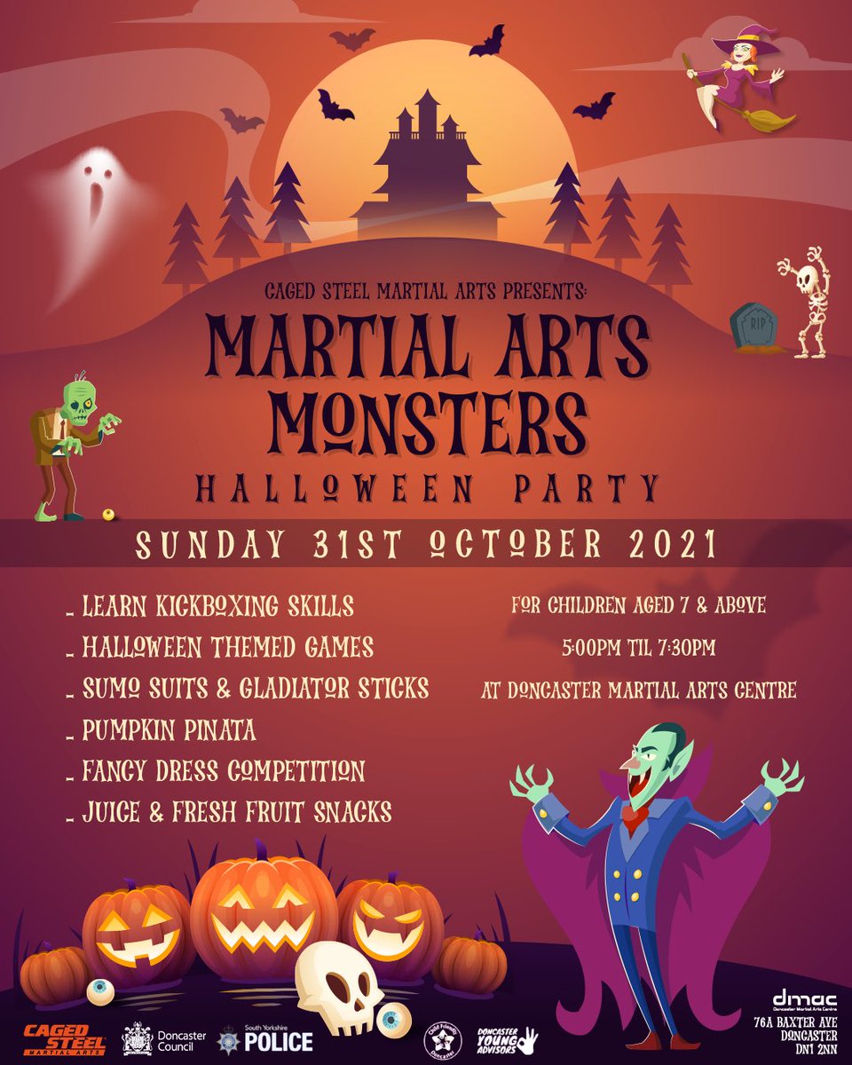 cscommunities_'s tweet photo. Join us this Halloween October 31st for a spooky evening packed full of fun ghoulish games 🧟‍♀️ terrifying treats 🪱 and learn monstrous Martial Arts skills in fancy dress too! 🥋🧙‍♂️🦸‍♂️🥷🧟‍♂️🧛‍♂️🧚

For details and to book press here: https://t.co/hMKjemMS3t https://t.co/jkV7B5Sp7H
