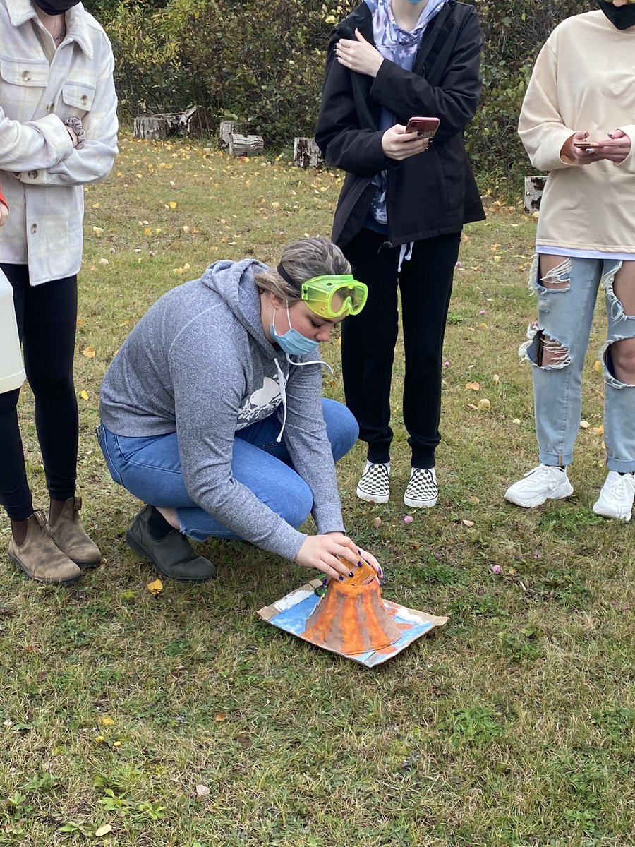 CentreCabot's tweet photo. Mr. Power and his Geology class trying out their homemade volcano.. https://t.co/qFMaDVObGz