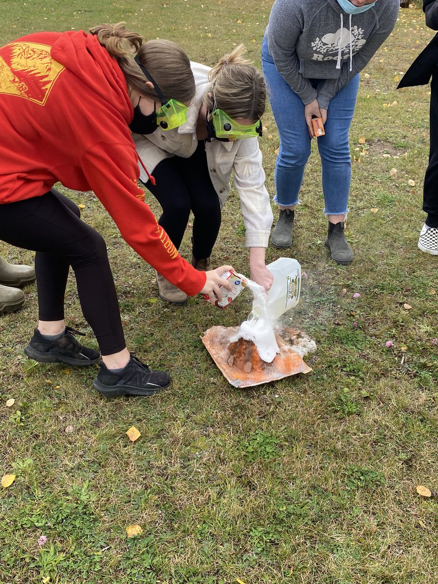 CentreCabot's tweet photo. Mr. Power and his Geology class trying out their homemade volcano.. https://t.co/qFMaDVObGz