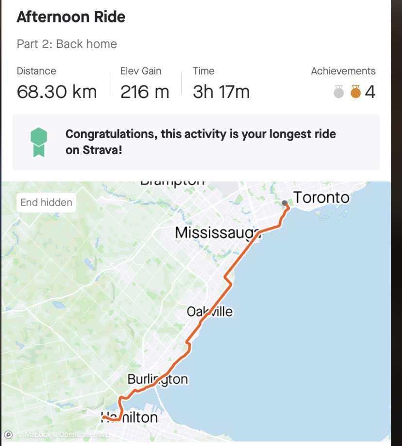 mbelgue's tweet photo. Cycled round trip from Toronto (home) to Fairweather Brewing yesterday!135KM in total.  Fuelled by @nuunhydration, bananas and Bulk Barn trail mix.  The craft beer and Pita Pit at the halfway mark was the highlight ! #cyclingOntario #bikesandbeers #nuunhydration #teamnuun https://t.co/62WtrmeWKH