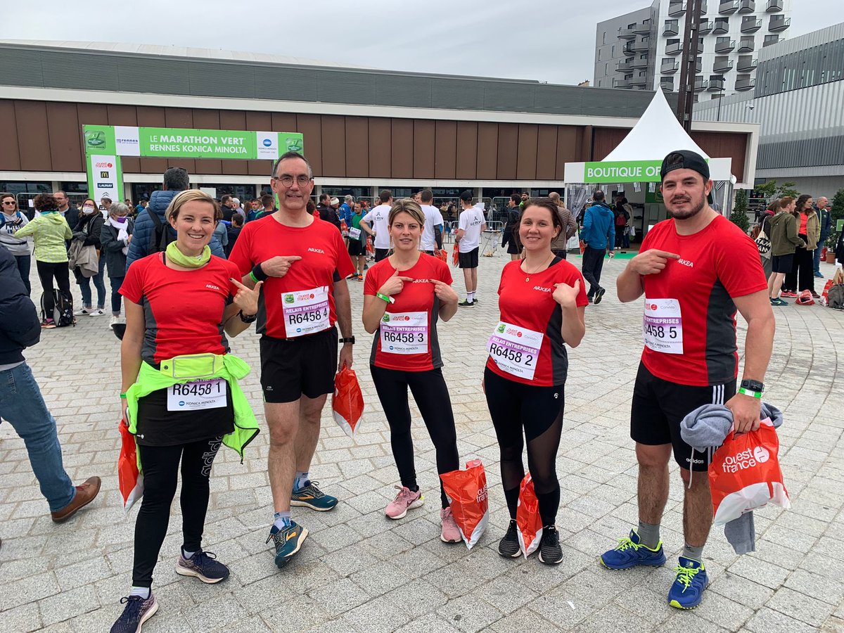 Un grand 👏 👏👏à la team Rennes Ste Anne présente au #marathon vert relais sous les couleurs d’ARKEA👍MarionF, Emmanuelle, MarionL, Frederic et Alexandre👏👏👏 #equipe🔝#sportatwork <a href="/CMB_DD35/">Crédit_Mutuel_DD35</a> <a href="/WeAreArkea/">WAA|Actus</a>