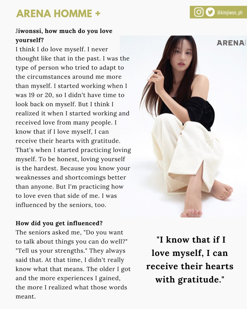 kimjiwon_ph's tweet photo. [ENG TRANS] Kim Ji Won x Arena Homme + November 2021 Interview (4) 📝

Translated from ⬇️
https://t.co/Kzl1J9jukI

❣️ Please do not crop and repost with credit

#kimjiwon #김지원 #金智媛 https://t.co/v0jt5JLQ85