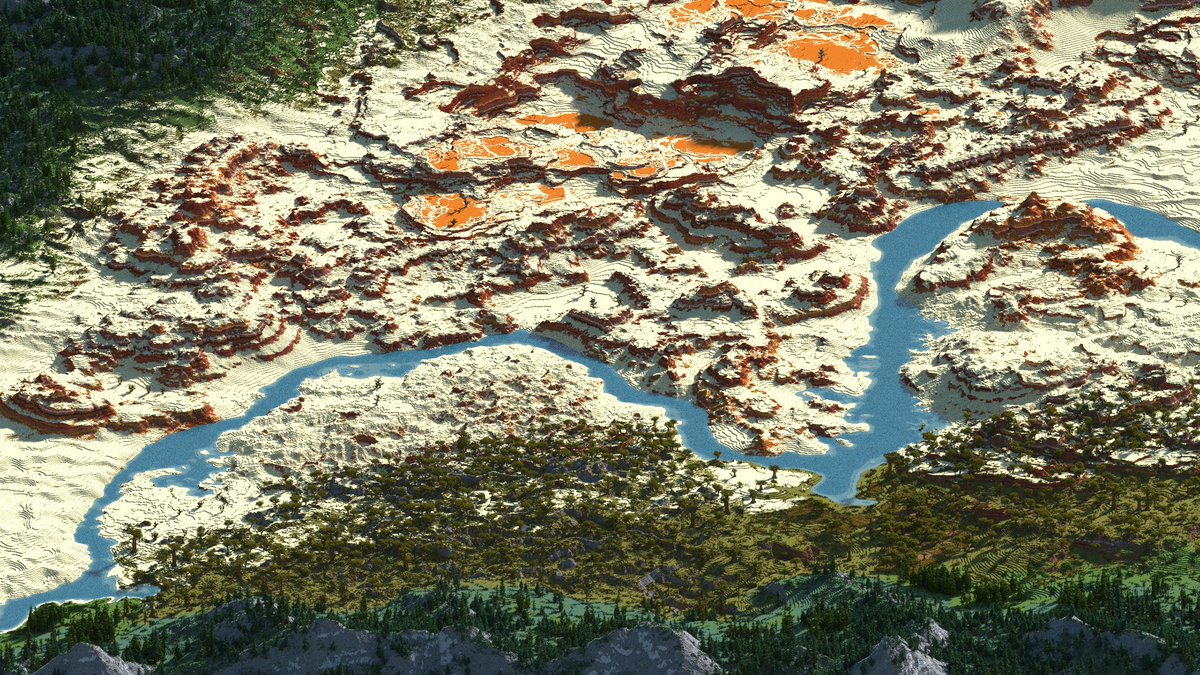 leonex17's tweet photo. Valley of canyons
World size: 4500x4500

The programs I used to create the world:
#WorldPainter #terraforming #terrain #minecraftmap https://t.co/hrGn6jFLZo