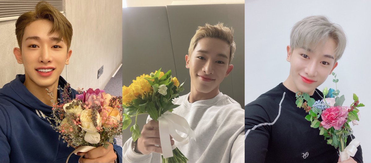 wongust_d's tweet photo. Tower records always giving flowers to Wonho 🥺  #WONHO #원호 

Open mind         Lose                Blue https://t.co/SinZo8piU5