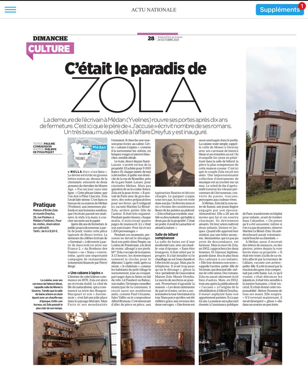 AudreySiourd's tweet photo. La création sonore réalisée avec @tatianaderosnay autour des ses écrivains préférés nous a conduit jusque chez Zola, à Médan. Une visite très privée et très émouvante, gravée dans le marbre par la grâce de @ConradssonP du @le_Parisien 😊 
« Territoires intimes » à 🎧sur @Kobo_FR https://t.co/aO3rSdW6DF