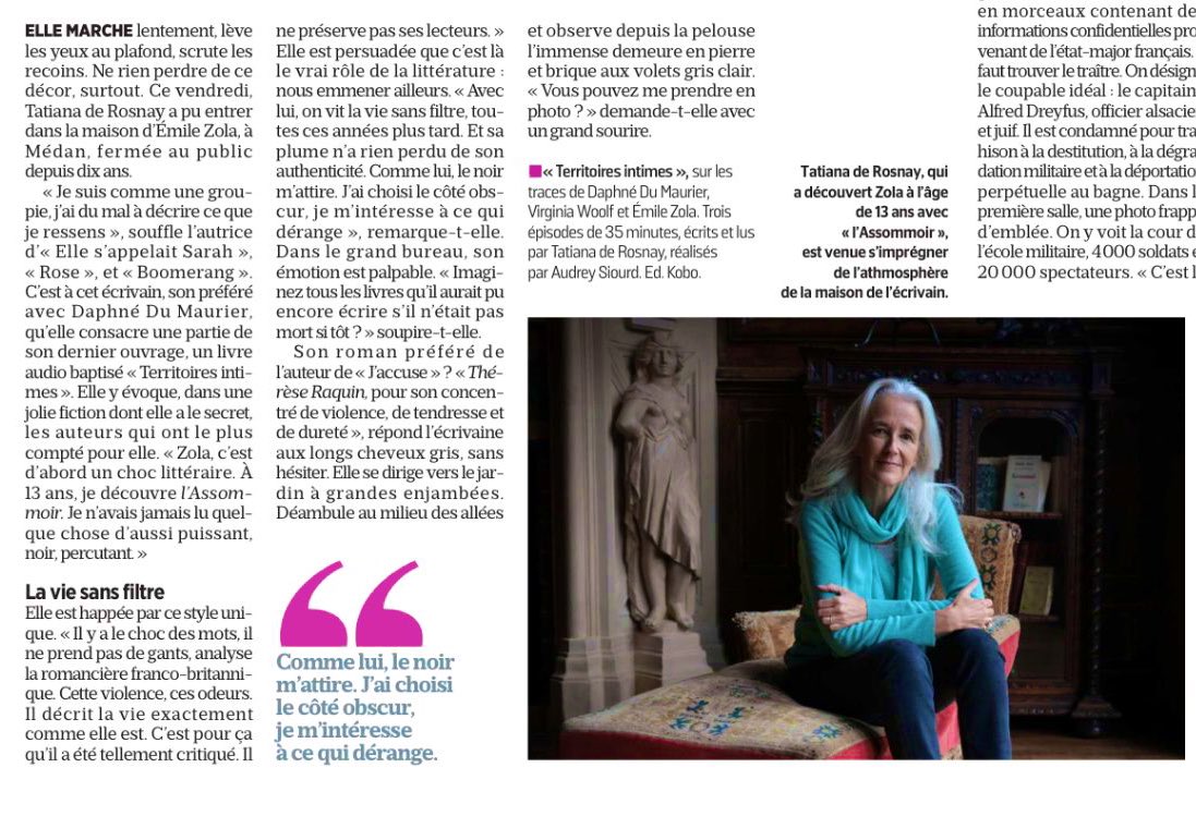 AudreySiourd's tweet photo. La création sonore réalisée avec @tatianaderosnay autour des ses écrivains préférés nous a conduit jusque chez Zola, à Médan. Une visite très privée et très émouvante, gravée dans le marbre par la grâce de @ConradssonP du @le_Parisien 😊 
« Territoires intimes » à 🎧sur @Kobo_FR https://t.co/aO3rSdW6DF