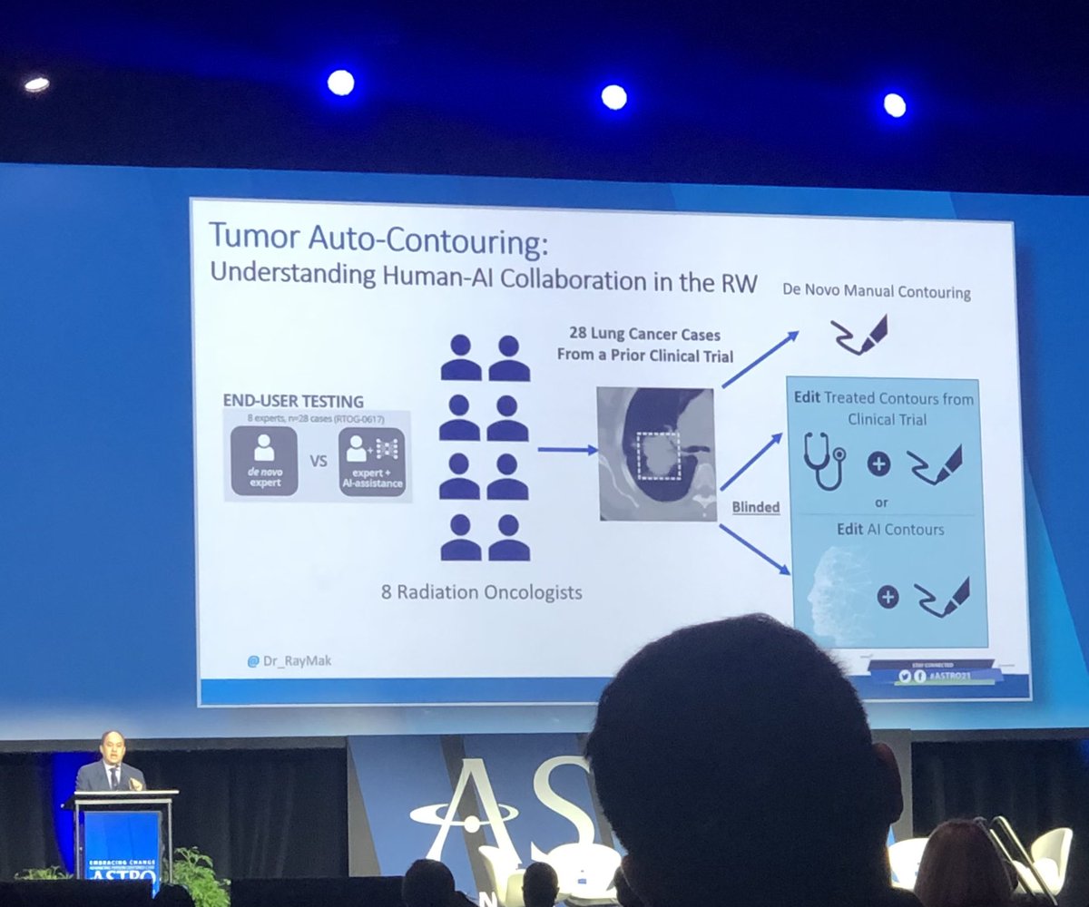 ErinGillespieMD's tweet photo. 👀Great overview re the role of AI in #radonc #medphys by @Dr_RayMak incorporating data on potential ⬇️ time-consuming tasks and cognitive burden, and ⬆️accuracy of clinical decisions. 

#ASTRO21 Presidential Symposium looking strong out the gate! 💪�� https://t.co/oHIWsuLBMw