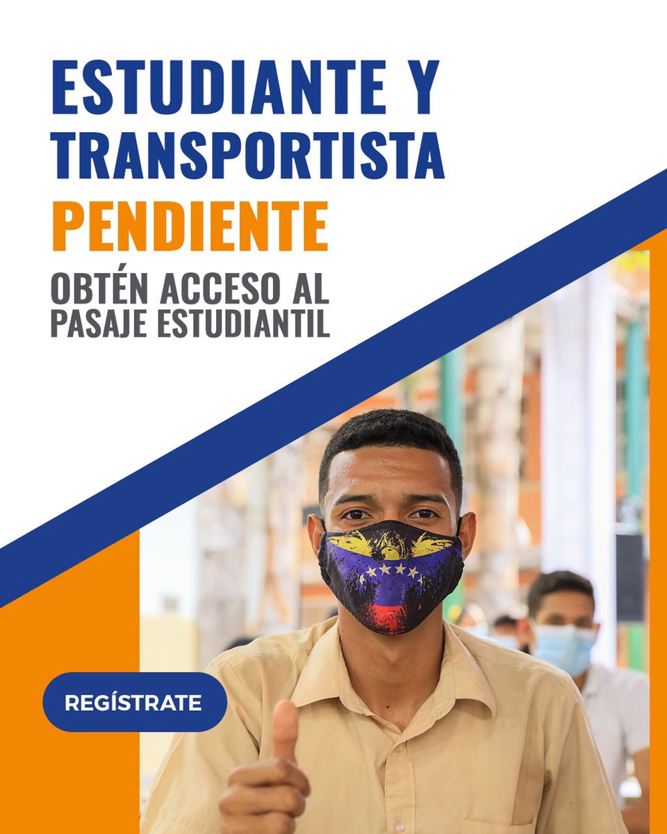NicolasMaduro's tweet photo. ¡Atención Venezuela! En el marco del regreso a las clases, llamo a los estudiantes y transportistas a inscribirse en el Registro Nacional de VeTicket, a través del Sistema Patria, esto permitirá el pago automatizado del pasaje estudiantil. Regístrate AQUÍ  https://t.co/ghEfn0RwXy https://t.co/8uu48LjhJn