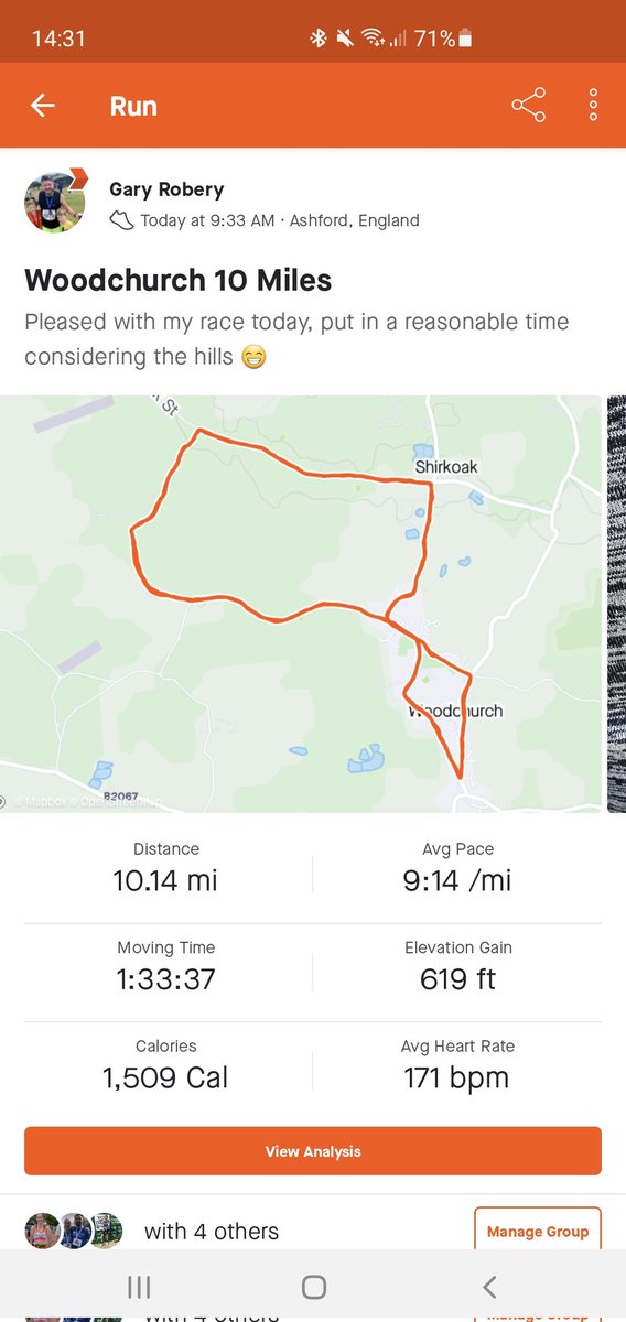 GaryRobery's tweet photo. Tough but enjoyable Woodchurch 10 Miler this morning. Pleased with my time considering over 600ft of elevation which i haven't had to endure yet! Fun times though https://t.co/90KdLOmob2