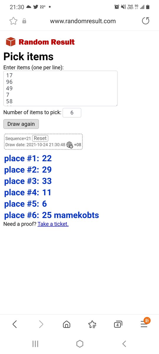 🌟 Lucky Draw Result 🌟 

place #1:22
place #2:29
place #3:33
place #4:11
place #5:6
place #6:25 mamekobts

I will DM the Lucky babies the details, please noted the message😊

Thank you for participate again💜