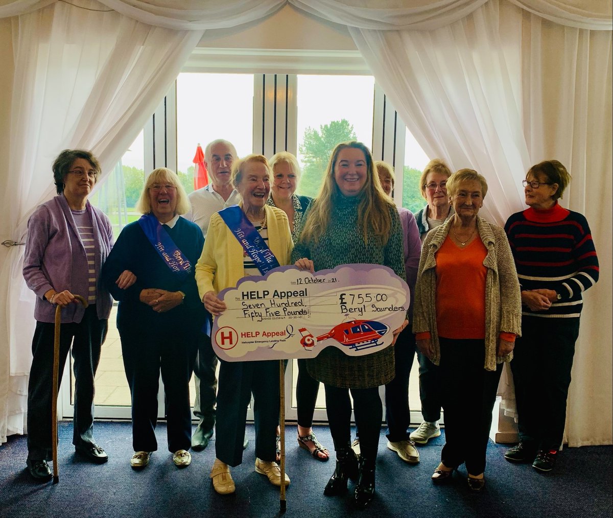 HelipadHELP's tweet photo. 🎂🎉Happy 90th Birthday Beryl! 🎉🎂
A keen golfer, Beryl Saunders raised a fantastic £755 for #HELPAppeal by asking friends &amp; family to donate in lieu of gifts for her 90th Birthday!
Thank you for your support, it'll help to build more lifesaving hospital helipads across the UK! https://t.co/BZDJj4YvVs