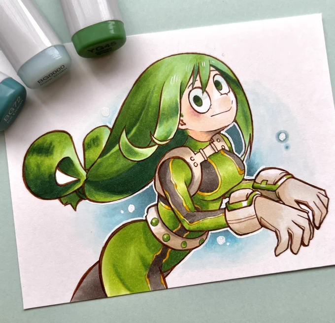 梅雨ちゃん🐸🍀
#ヒロアカ #模写 
