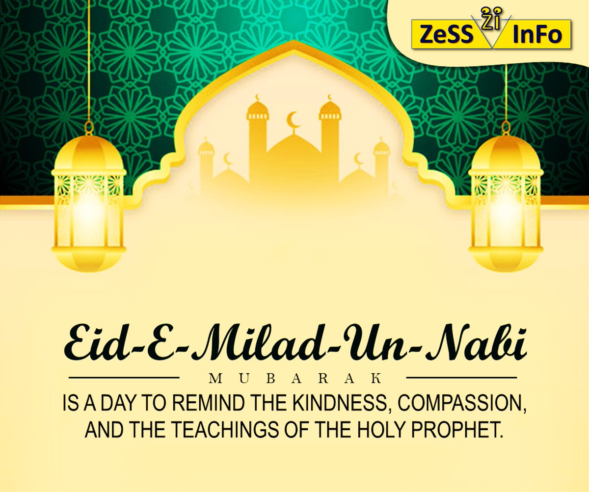 ZessInfo's tweet photo. Eid-E-Milad-Un-Nabi Mubarak
Is A Day To Remind The Kindness, Compassion, And The Teachings Of The Holy Prophet.

#zessinfo #Eid_E_Milad_Un_Nabi_Mubarak #17_Rabi_ul_awal #Jashn_e_Amad_e_Rasool https://t.co/VqxLh0WQxP