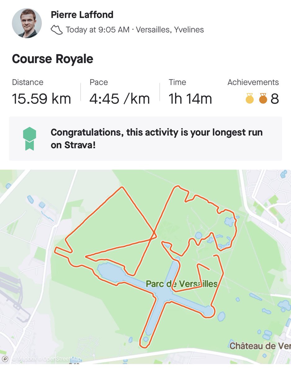 pierch78's tweet photo. Ça fait 4 ans que je cours presque tous les jours, c’est mon premier événement du genre. Je pense remettre ça 😁 https://t.co/uk74R7fkzv