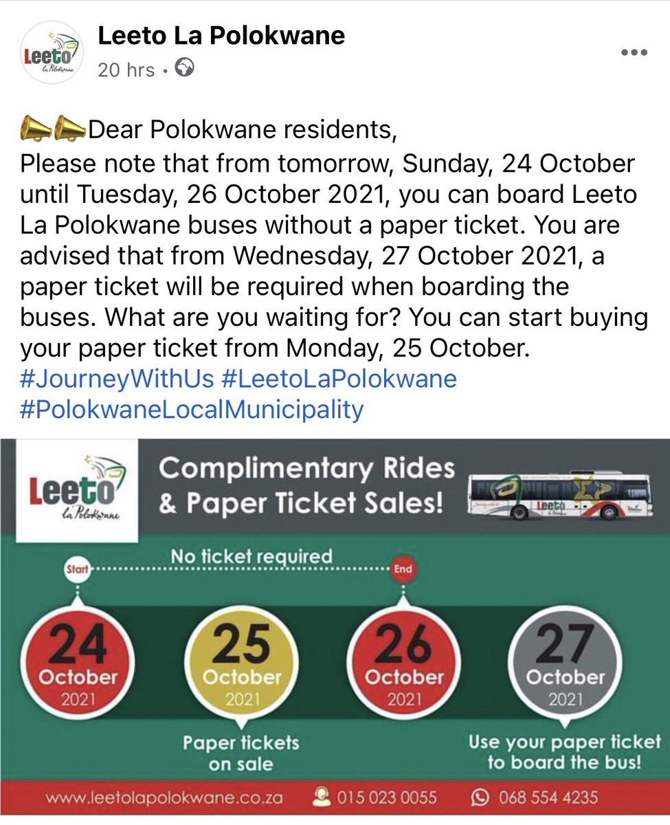 Mphuzi_Chauke's tweet photo. #LeetolaPolokwane buses are back on the road transporting people of Polokwane. https://t.co/8gQ794VRPb