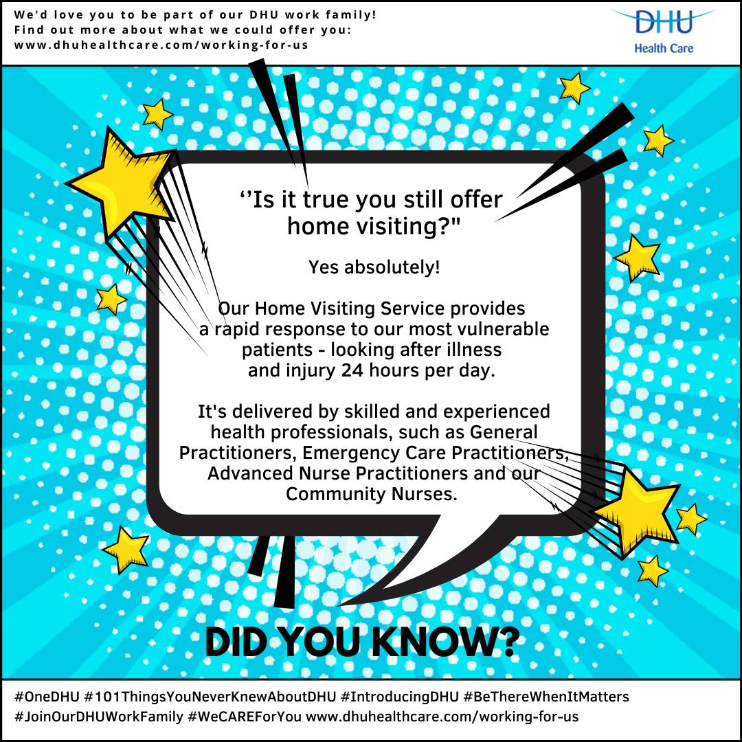 DHUHealthCare's tweet photo. #Days24

Sometimes there's no better way to recover than being looked after in your own home - especially if you're frail and vulnerable 

#OneDHU #101ThingsYouNeverKnewAboutDHU #IntroducingDHU #BeThereWhenItMatters #JoinOurDHUWorkFamily #WeCAREForYou

https://t.co/R2sdObMx75 https://t.co/2l6ih9nyTl