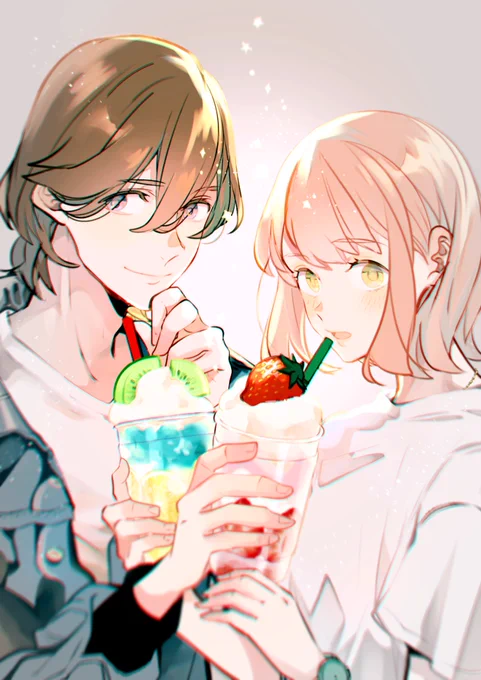 れいはる飲ませあいっこ🥝🍓 