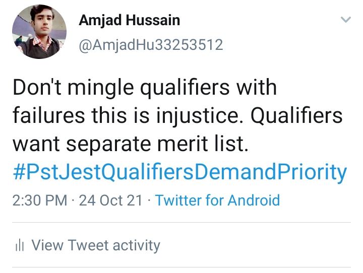sadafahmed30's tweet photo. *#PstJestQualifiersDemandPriority* https://t.co/FDPcO5I2Le
