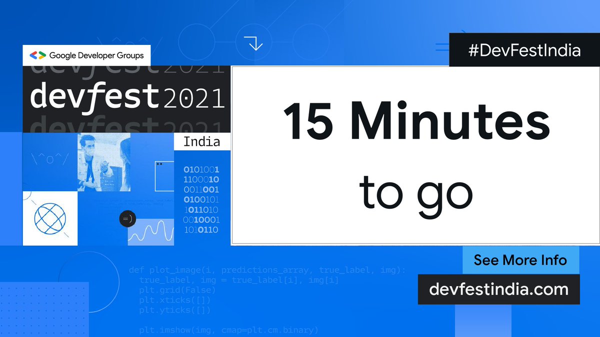 GDGIndia's tweet photo. Let's be the part of #DevFestIndia one last time for this year.

Join us at https://t.co/JXIby9qY8B to meet the team, speakers, fellow learners who are there to upskill and enjoy all together.

#LetsGrowTogether this #DevFest.

#GoogleDevelopers #DevFest2021 https://t.co/IxDoFlcZ9M