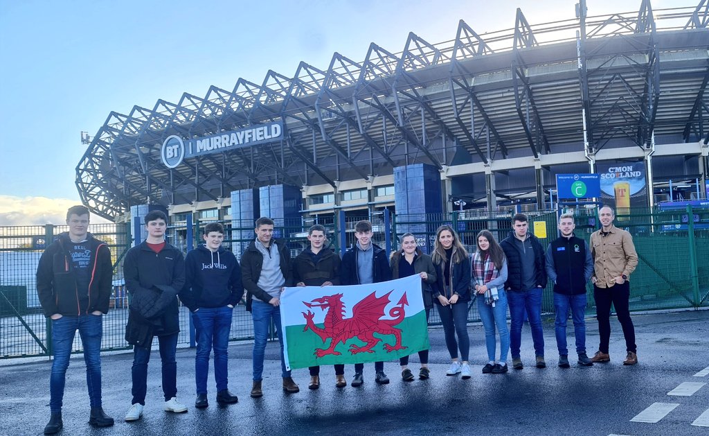 Something a bit different for Cambria this weekend!... An outbound visit to our friends in Scotland! We're proud to be working with @FarmingConnect on their Agri Academy educational visits! This is a quick stop-off at @BTMurrayfield, the home of @Scotlandteam @VisitScotland