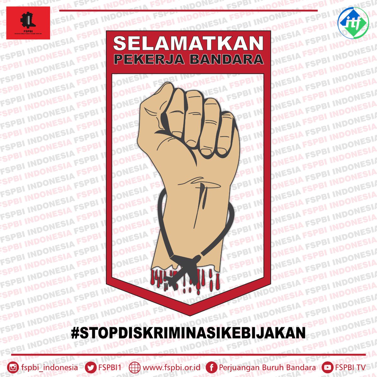 fspbi_indonesia's tweet photo. #stopdiskriminasikebijakan
#keadilanuntukindustripenerbangan #selamatkanpekerjabandara https://t.co/1MgIZ35o7k
