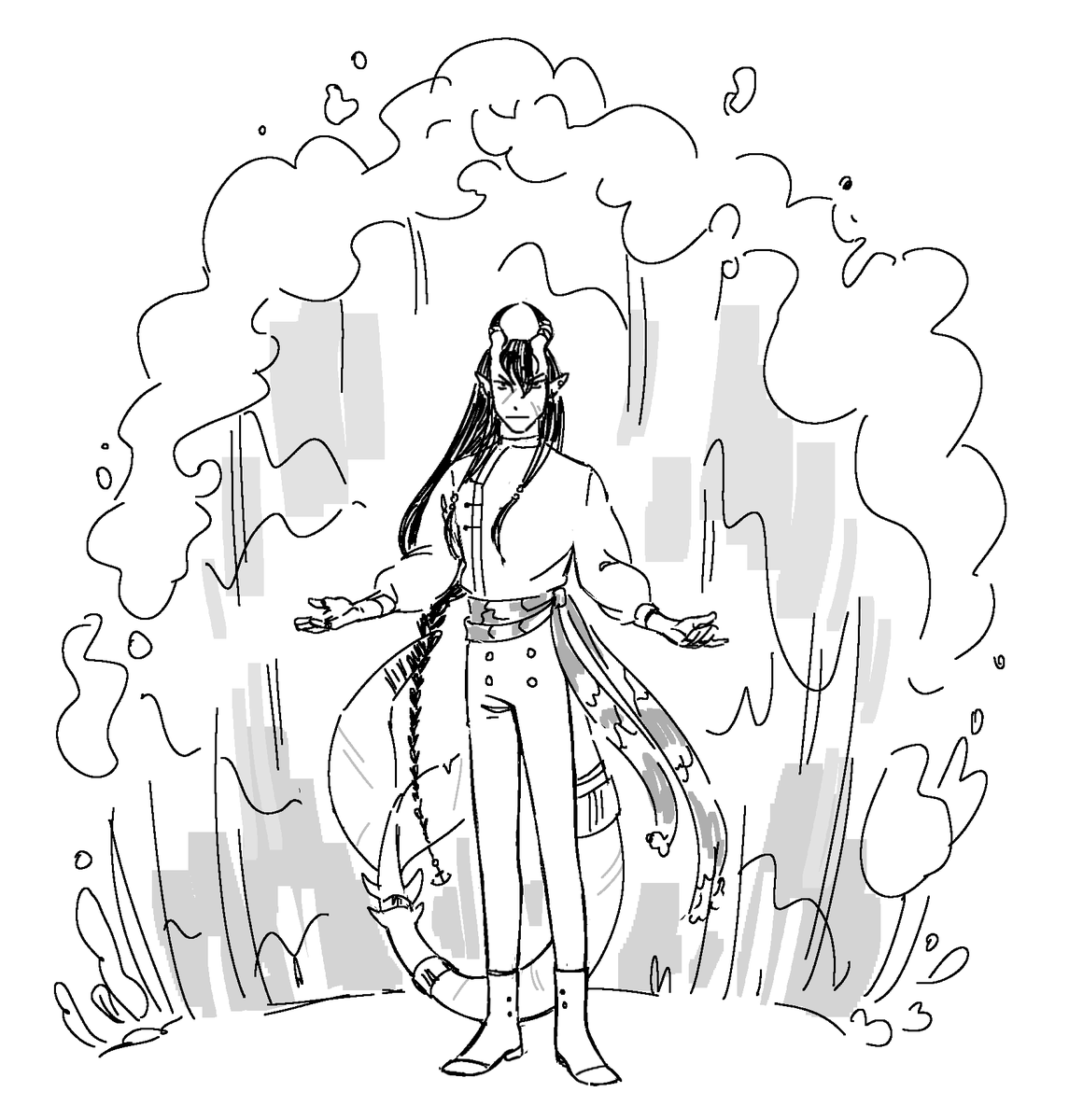 doodled heian during our dnd session today 🦈 