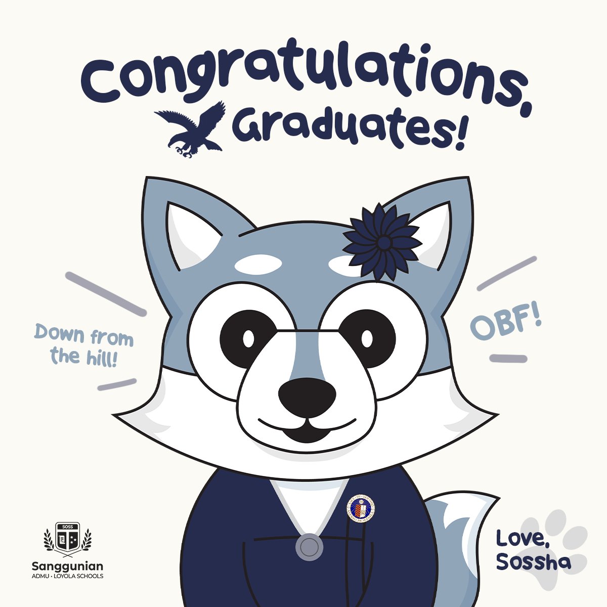 SangguSOSS's tweet photo. You’ve been through an unprecedented journey, Class of 2021. Together with Sossha, SOSS Sanggunian congratulates all of the graduates of the Ateneo de Manila University Loyola Schools Class of 2021! 🎓🥳 

We’re rooting for you in your next #OneBigFight! 🦅💙

#StrongerWithSOSS https://t.co/DucFEGMRRa