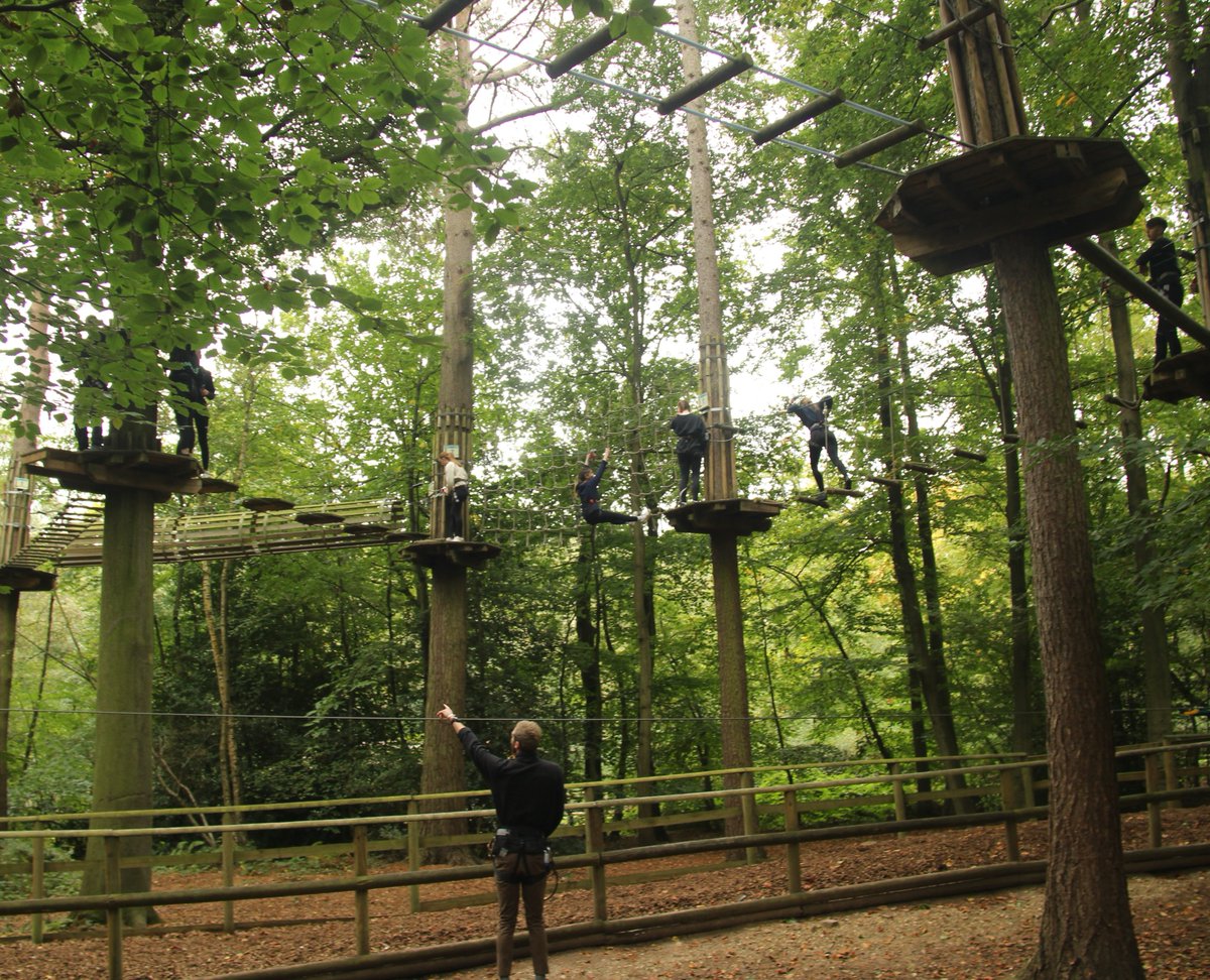 CoxGreenSchool's tweet photo. The staff at #GoApe commented on what a lovely bunch of 6th Form students we had at our recent #TeamBuilding event. Lots of screams of delight, bravery and laughter, a fabulous day! #LifeInTheTrees #ZipWire #Nets #FeelingFree https://t.co/KGMMeA1Siy