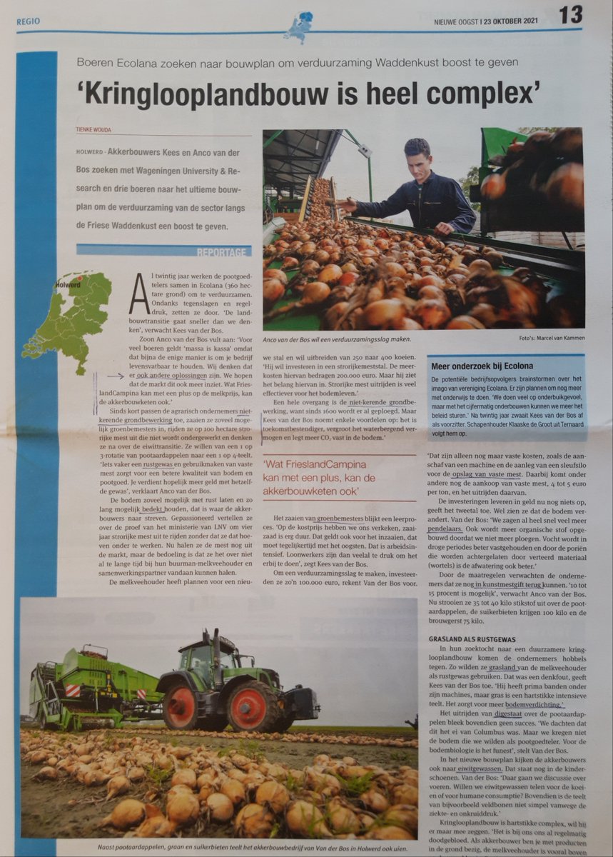 PHMulder1's tweet photo. Reportage👍naar een weerbare bodem en teelt. Met #NKG #bodembedekking #vastestrorijkemest #extensiveren (oa met #eiwitgewassen als #rustgewas), #CO2-vastlegging en lagere #stikstof-behoefte.
Nu nog paar m2 #struweel erbij voor #akkernatuurherstel voor nóg meer maatschapp.impact😊 https://t.co/C8ufLVK1JD