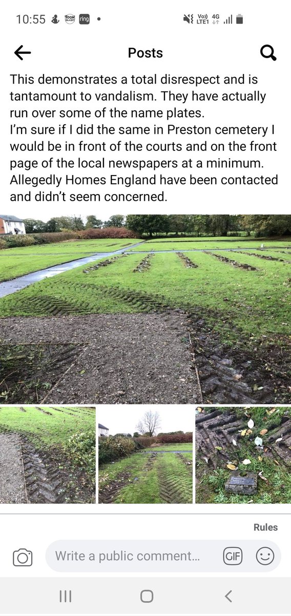 against_g's tweet photo. @HomesEngland @CWGC @benwallacemp @WhittinghamLA @blogpreston Absolutely appalled that Whittingham hospital graveyard has been vandalised by housing  developers. War graves and Whittingham hospital patients graves desecrated. No respect. https://t.co/DcWp1TmmnI
