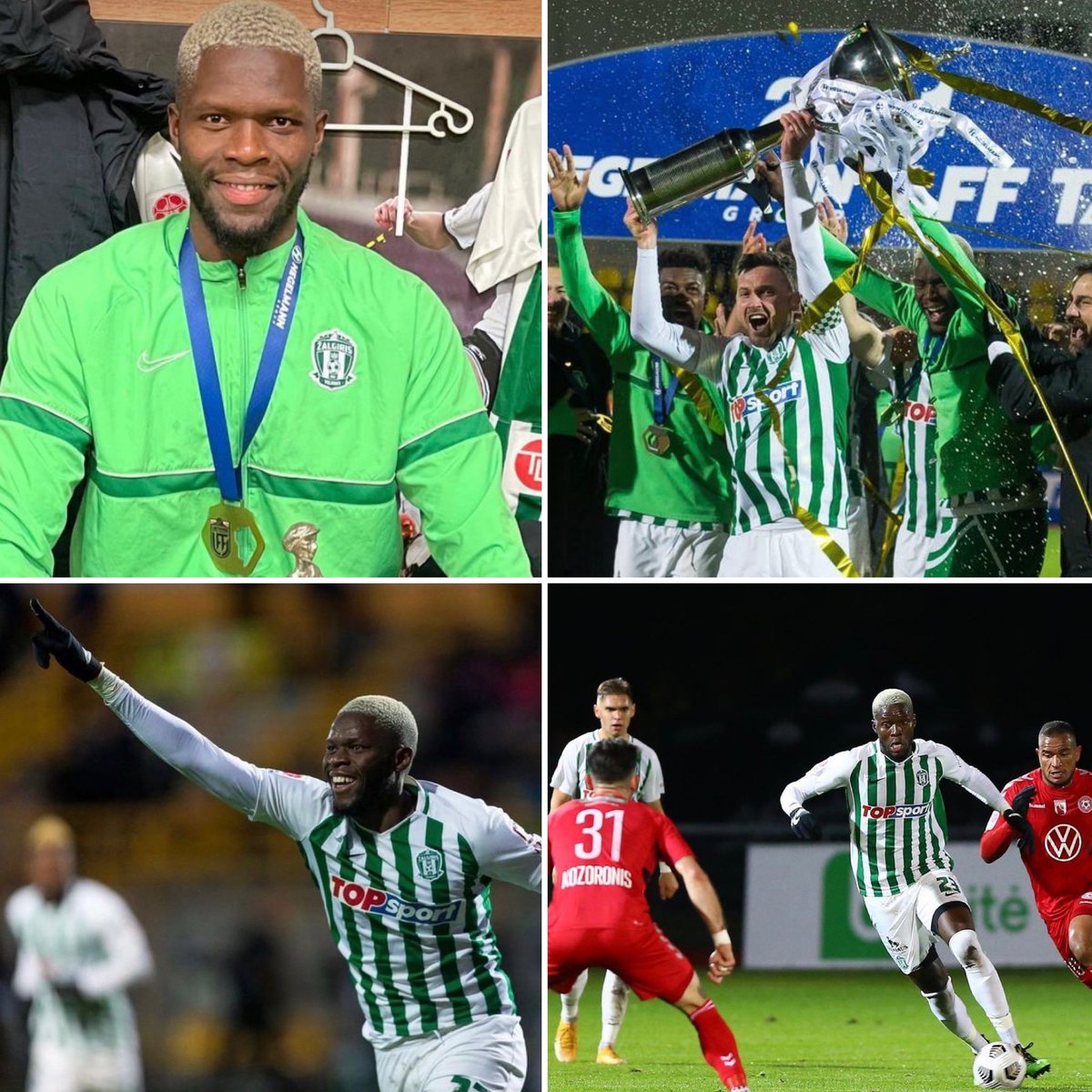 Finale de la coupe de Lithuanie 🇱🇹 : Buteur, 🦁 <a href="/Pape_D_Diaw/">Pape Djibril Diaw</a> 🇸🇳 (Zalgiris) a participé au large succès des siens (5-1) contre Panevezys, hier samedi. C’est son quatrième but de la saison. #Kebetu #Senegal #FootSenegal