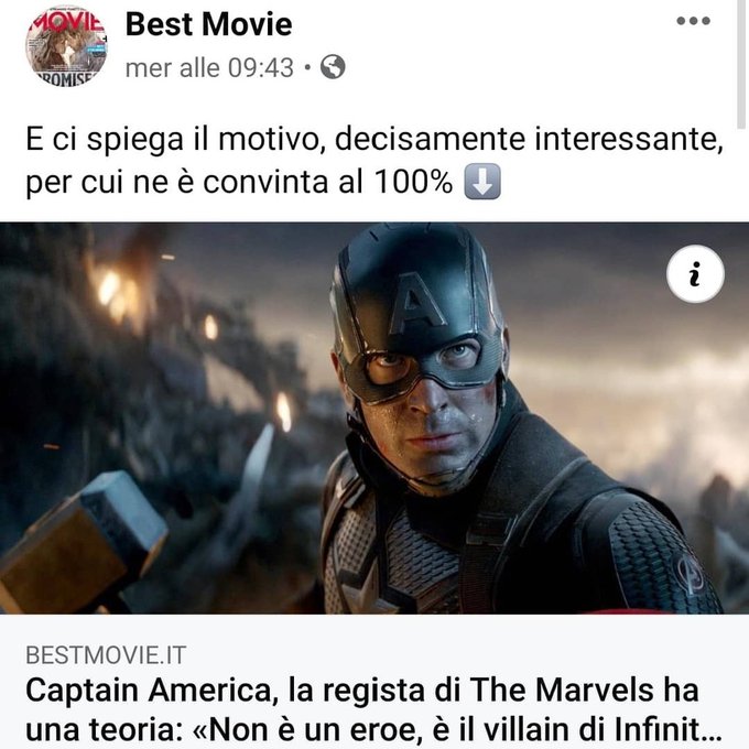 3 Anni fa dissi in un video che l'unico eroe tra gli Avangers era Iron Man e che Cap era solo un egoista<a href="/tag/ddlzan"class="tags"><span>#ddlzan</span></a><a href="/tag/letta"class="tags"><span>#letta</span></a>