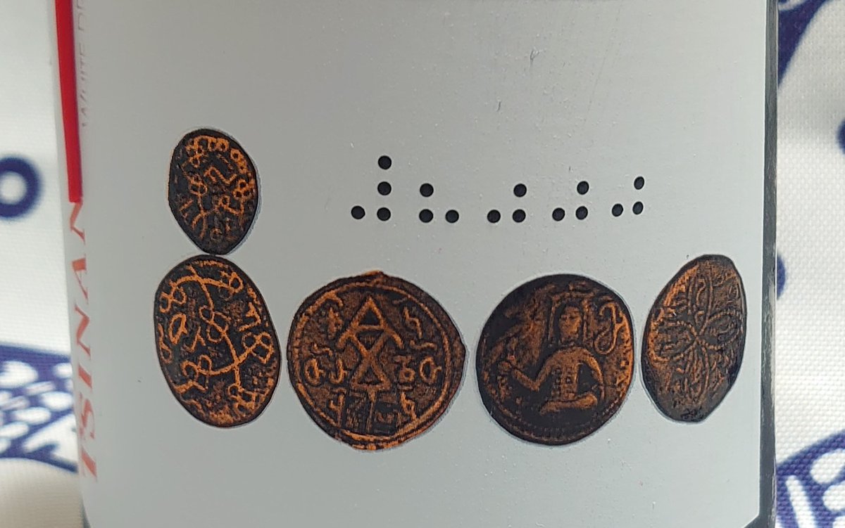 lets_go_Georgia's tweet photo. ジョージアのながーーーいワインの歴史😊「８０００年」がモチーフ🇬🇪点字でも８０００です😁　いい色だなー🥰 https://t.co/dRCZ8YDn6P