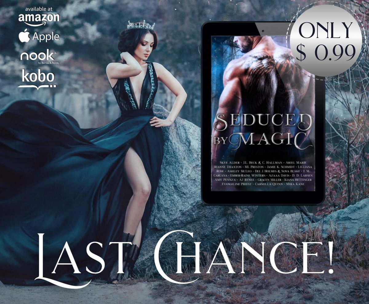 CassyHallman's tweet photo. Last Chance to get Seduced by Magic for 99 cents! Price will go up tomorrow. So do not wait.
ORDER NOW ---> https://t.co/NnHHwC0poS
#booksale #99centsromance #pnrromance #romancereads #nook #kindle #boxsetsavings #romanceanthology #books #romancebooks #lastchancetobuy #Ibooks https://t.co/RqxyN9gizd