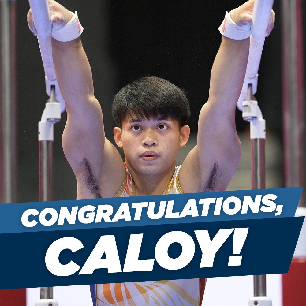 PhilippineStar's tweet photo. ANOTHER ONE! 

JUST IN: Carlos Yulo takes silver in Parallel Bars Finals of the World Artistic Gymnastics in Japan on Sunday! | via Quinito Henson https://t.co/SxVorCnNY1