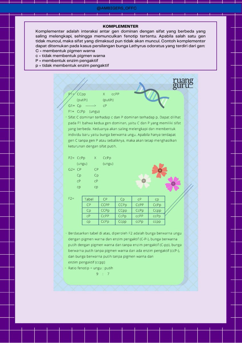 ambigers_offc's tweet image. Materi Biologi kelas XII
✧ Hereditas ✧
jangan lupa rt / like ya! tysm 🙌