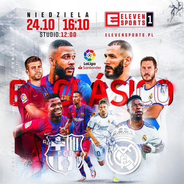 Nasze studio przed El Clasico w <a href="/ELEVENSPORTSPL/">ELEVEN SPORTS PL</a> już trwa! Wiele osób włożyło mnóstwo wysiłku, by przybliżyć Państwu to wyjątkowe wydarzenie. Pojawią się Alaba, De Jong, Casemiro, Di Marzio, Iraola, Valdano, Luis Milla, Amor, Jeffren i inni. To trzeba zobaczyć!#LaZabawa