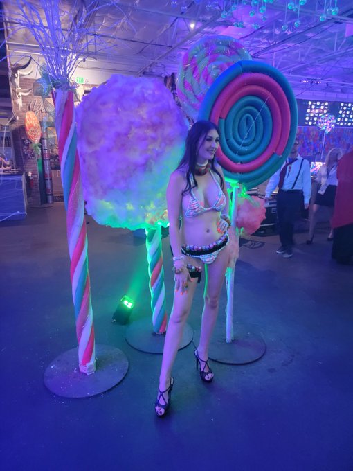 I won 5th place in the costume contest at Dragon Halloween Ball! Willy Wonka Rave theme. My costume was