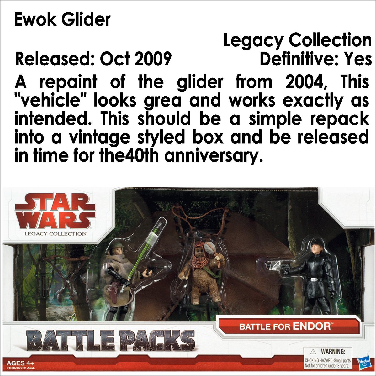 ToysJedi's tweet photo. #ActionFigureOfTheDay #EwokGlider from #LegacyCollection A repaint of the glider from 2004, This "vehicle" looks grea and works exactly as intended. This should be a simple repack into a vintage styled box and be released in time for the40th anniversary. #DefinitelyDefinitive https://t.co/KaNZZXP0b1