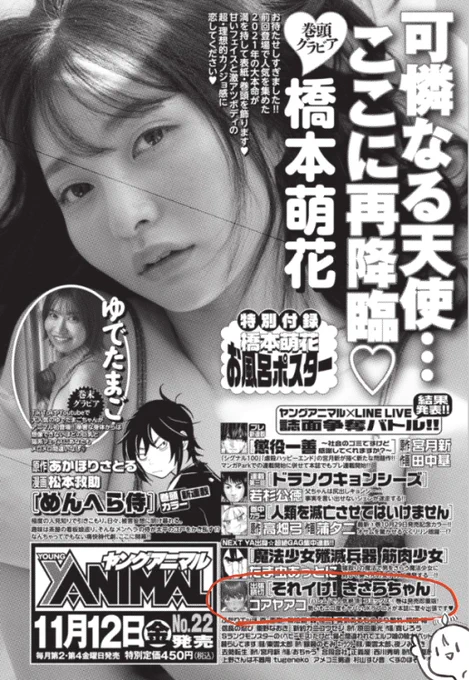 【次回のそれイけ!きさらちゃん】
今月号のハレムは掲載お休みですが、次号のヤングアニマルに出張掲載されます!!! 
