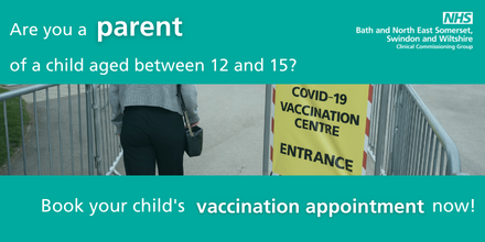 Parents of 12 to 15-year-olds can now use the National Booking Service to arrange a Covid-19 vaccination for their child.

Appointments are available at Bath Racecourse. Book now ➡️ bit.ly/NHSBookVaccine