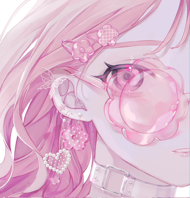 clear × pink 