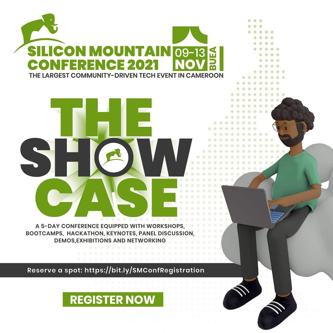 ngenge_senior's tweet photo. Are you coming for the Silicon mountain conference 2021? #SMConf #buea . Are you in Berlin, Mountain View,Moscow,London,Cairo,Lagos,Abuja or wherever, come to Buea for the #showcase from November 9 to 13. https://t.co/6M6tHaBqHq