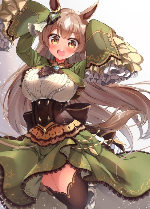 #今年も残りわずかなので今年一番伸びた絵を貼る見た絵描きさんも強制でやる
眩しいサトノダイヤモンドちゃん〜!🥰🥰🥰 
