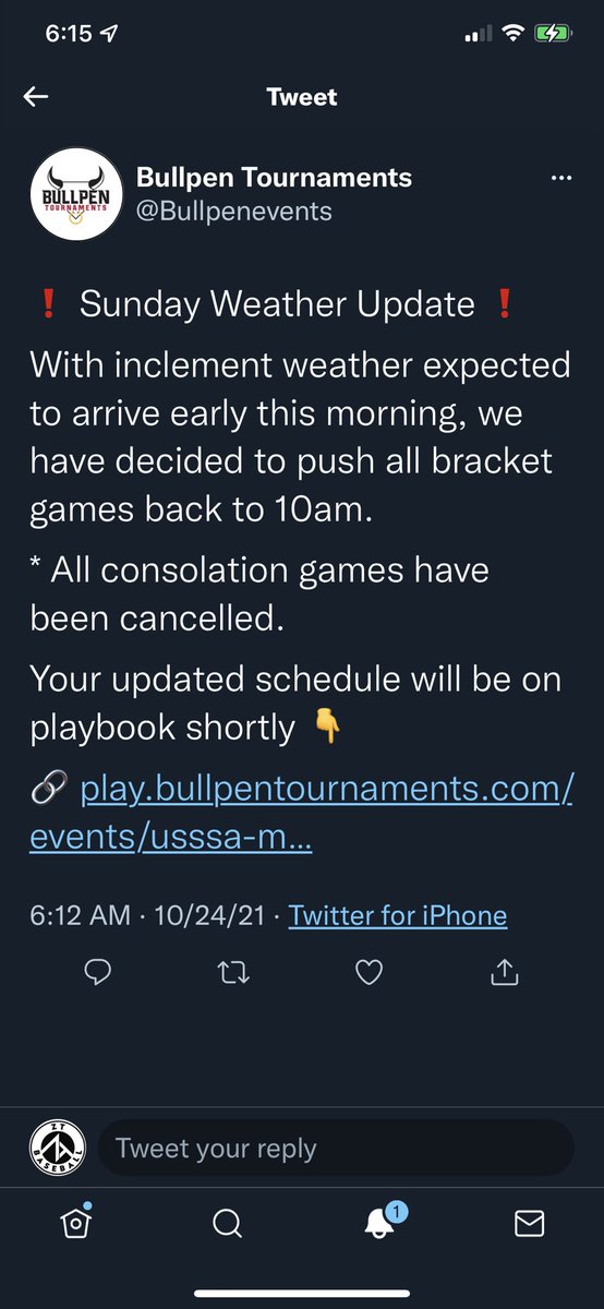 Games have been delayed. Please watch <a href="/Bullpenevents/">Bullpen Tournaments</a>  for updates.