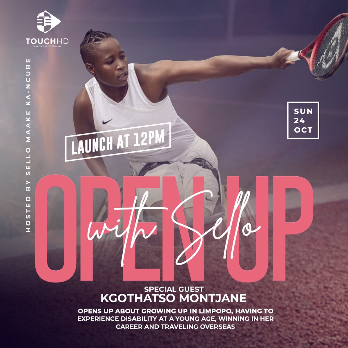 TheTouchdown326's tweet photo. Every Sunday we experience special guests on our couch! 

On this weeks episode we have @kgmontjane1 who shares her sports journey as a disabled woman. 

#openupwithsello 
#touchhd https://t.co/f92J8s5eXv