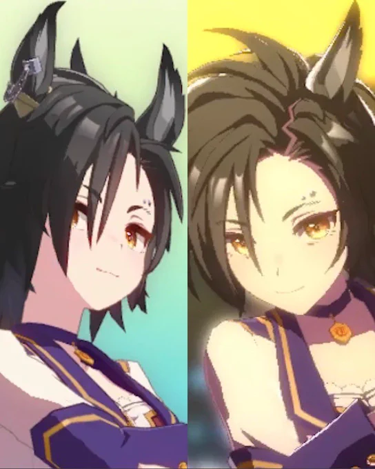 シャカール描きたくて観察…。上から顔を見ると面長に見えるのかなと思いました。 #ウマ娘 
