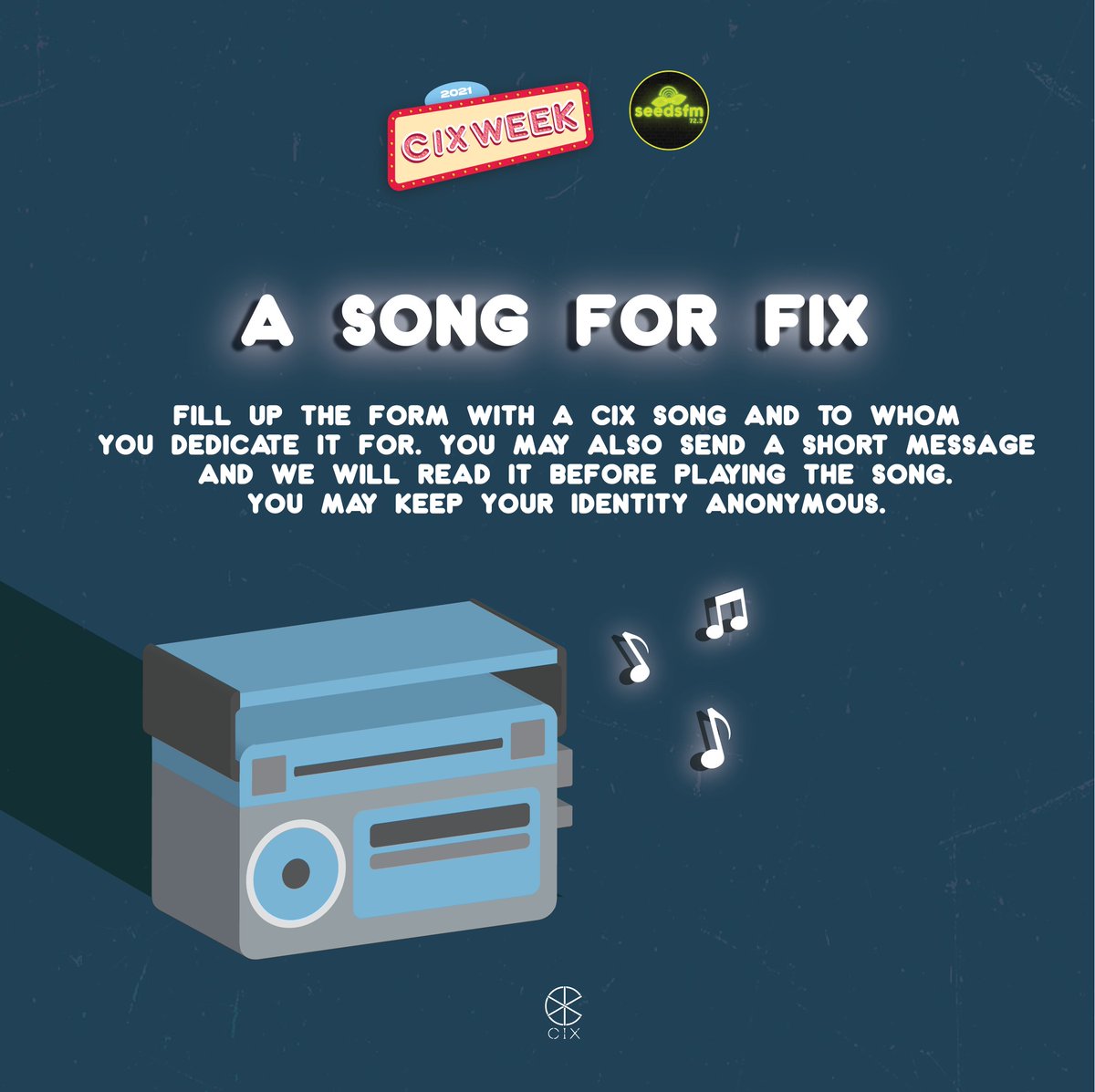 cix_week's tweet photo. A Song For Fix. . .📻🎶

Celebrate the CIX week in a more special way with seed jockeys on Stationhead and dedicate a song to your fellow FIX! 

🔗https://t.co/3xfAvD2e1V

#CIX #씨아이엑스 #CIX_WEEK_2021 #BY_FIX https://t.co/rhQUzxNJqv