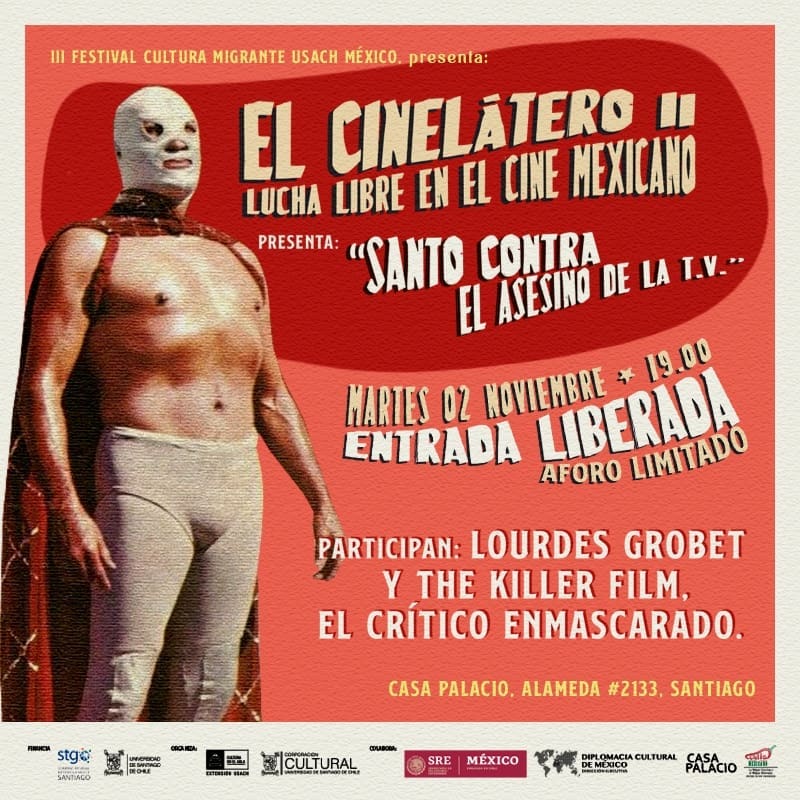¡Ya viene la tercera caída del 3er festival de Cultura Migrante con <a href="/extensionusach/">Extensión USACH</a>! los martes 26 de octubre y 2 de noviembre, tendremos charla magistral, cine y fotografía.

#FestivalCulturaMigrante
#FestivalCulturaMigranteUsach
#elcinelatero #cinedeluchadores #cinedeluchadoras