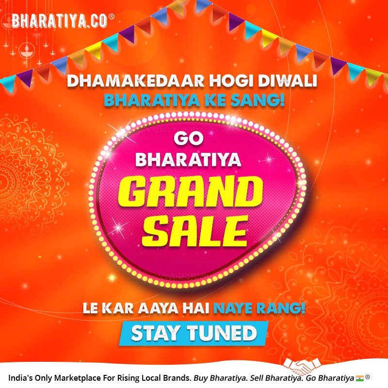 BharatiyaCo's tweet photo. Taiyaar ho jaao Go Bharatiya Grand Sale ke liye! Diwali rahegi yaadgaar jab hogi Bharatiya ke sang.
Stay tuned for the newest offers and deals! #BharatiyaWaaliDiwali
#StayTuned #StayTunedForOffers
#DiwaliReady #GetFestiveReady #StayTunedIndia #DiwaliKiTaiyari #GrandSale https://t.co/8YSYnaoefw